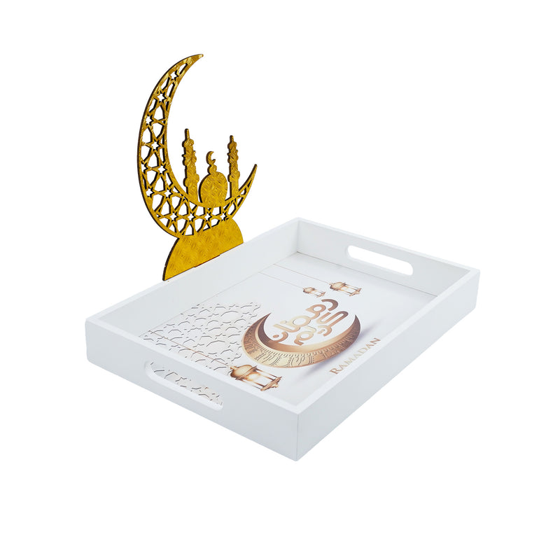 White Tray with Crescent Moon/Mosque Slot-in Sign (757-12)