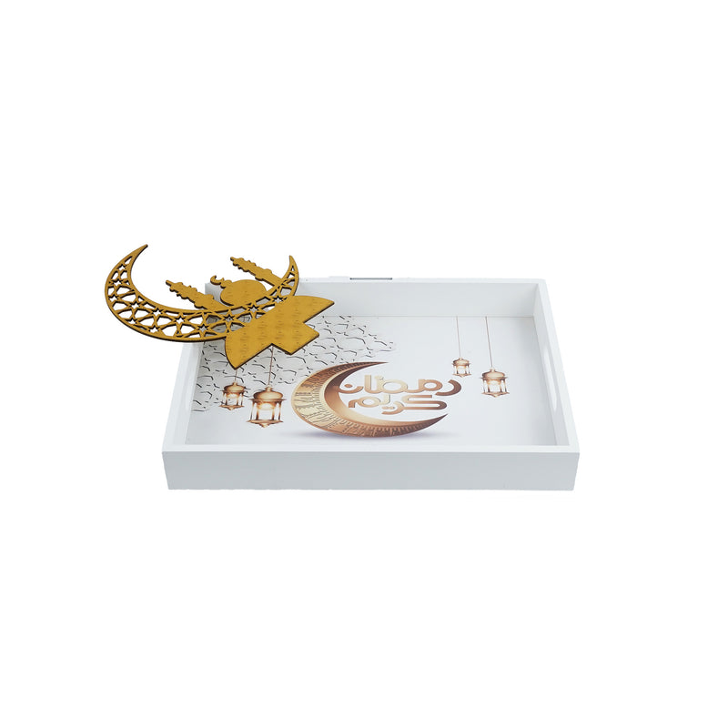 White Tray with Crescent Moon/Mosque Slot-in Sign (757-12)