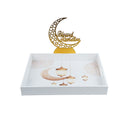 White Tray with Blessed Ramadan Slot-in Sign (757-11)