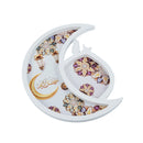 WHITE Wooden Crescent Moon Minaret Tray (757-21)