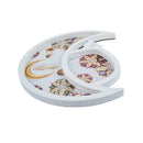 WHITE Wooden Crescent Moon Minaret Tray (757-21)