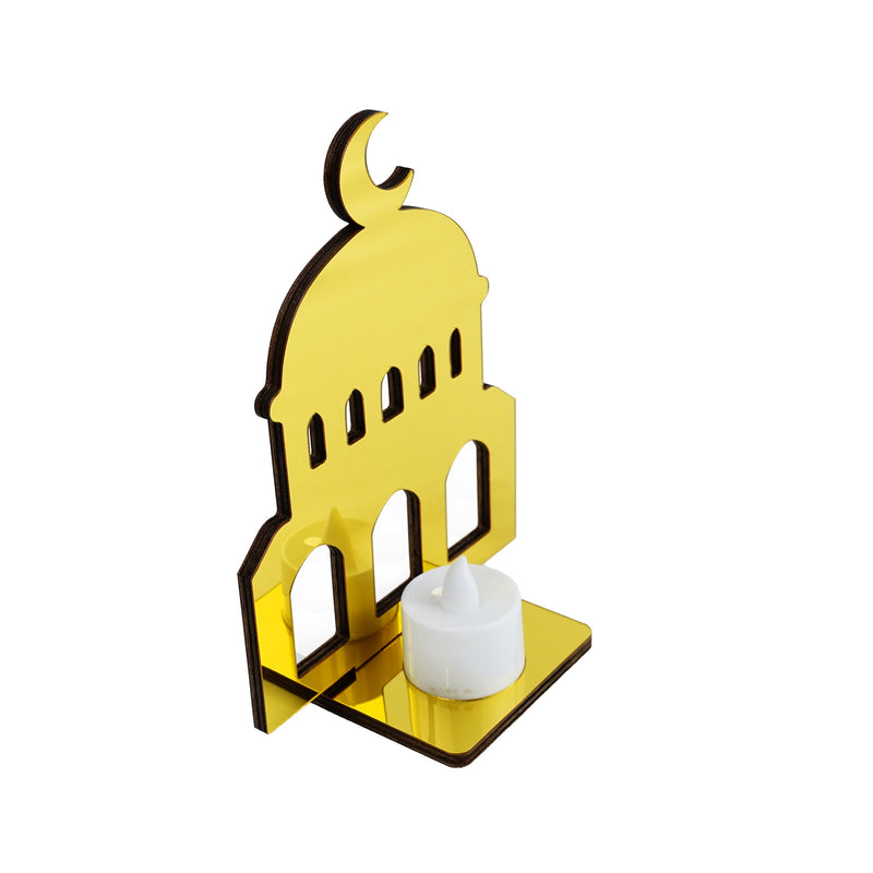 Candle with Mosque Stand Mirrored (757-57)