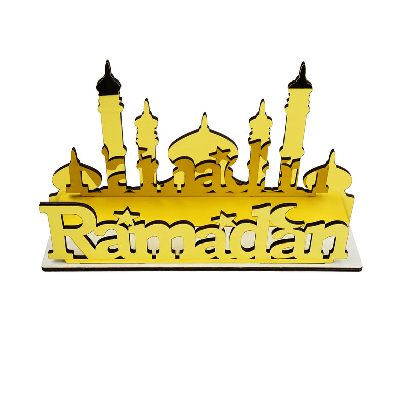 Ramadan Mosque GOLD Mirrored/Reflective silhouette Metallic Stand (757-59)