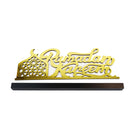 Ramadan Kareem Gold Wooden Sign with Black Slot-in Stand (757-63)