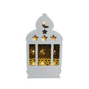 Geometric White MEDIUM Solid Wood Lantern Light Stand (757-88)