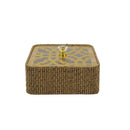 4-Piece Woven Snack Box Set with Golden Lattice Lids and Tray (0816-56)