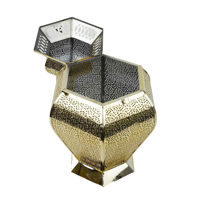 XXL Gold Metal Hexagonal/Round Lantern (JK23041)