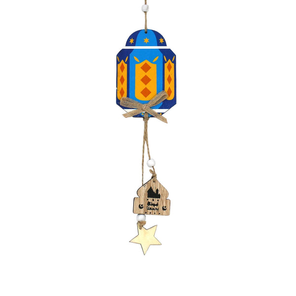 Blue Wooden Ramadan Lantern Hanging Decorations