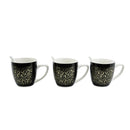 Set of 3 Medium Calligraphy Mugs With Spoons (AT1615-3)