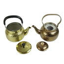 Round Hammered Gold Teapot - 2L