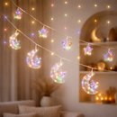Moon & Star USB-Operated Multi Coloured LED Curtain Lights Garland - 3 Meter
