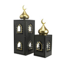 Black Lanterns with Gold Dome (24735-3)