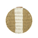 Handwoven Round Serving Trays with Faux Leather Handles – Rustic Design (YT24042-W)