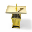 Large Gold Geometric Moon and Star LED Lantern with Tray Top (24714-4)