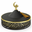 Set of 3 Black and Gold Moroccan-Style Bowls with Crescent Topper and Tassels (24611-5)