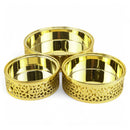 Set of 3 Gold Moroccan-Style Bowls with Crescent Topper and Tassels (24611-4)