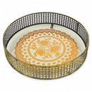 Decorative Brass Serving Bowls with Leaf Design Lid (7712-3)