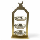 3-Tier Gold Stand with Stainless Steel Plates (2408233-1)
