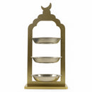 3-Tier Gold Stand with Stainless Steel Plates (2408233-1)