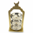 3-Tier Gold Stand with Stainless Steel Plates (2408233-1)