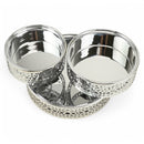Set of 3 Silver Moroccan-Style Bowls with Crescent Topper and Tassels (24611-7)