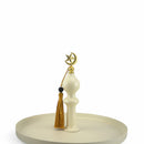 Ivory Decorative Serving Tray On Jug Stand  (24345-2)