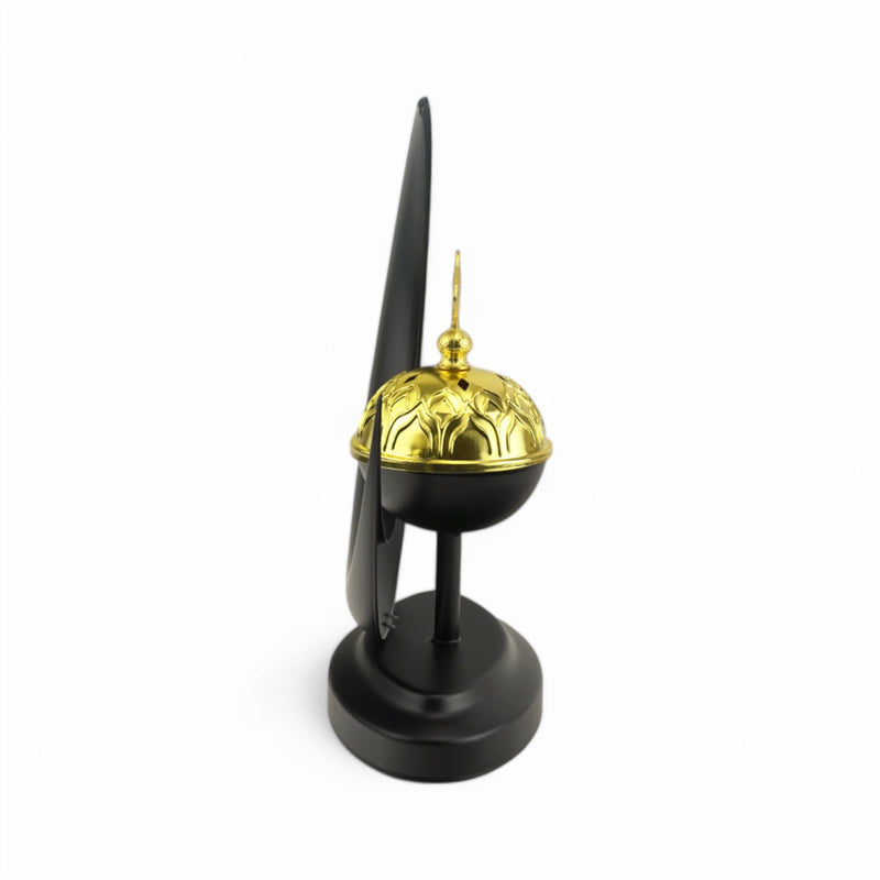 Black Crescent Moon Decorative Display with Gold Accent (24633-4)