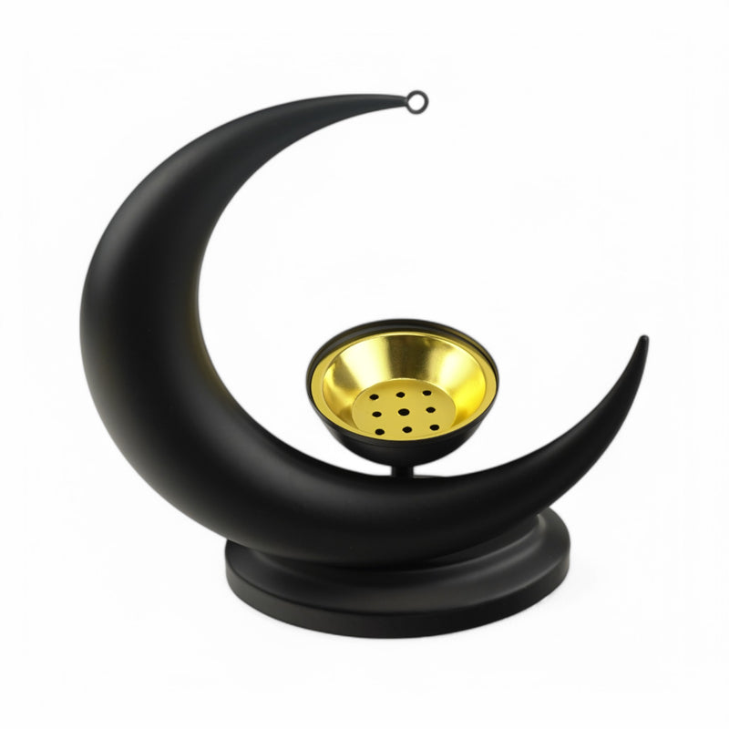 Black Crescent Moon Decorative Display with Gold Accent (24633-4)