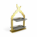 Gold Two-Tier Crescent Stand with Stainless Steel Trays (2408249)