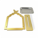 Gold Two-Tier Crescent Stand with Stainless Steel Trays (2408249)