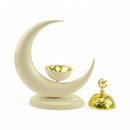 Ivory Crescent Moon Decorative Display with Gold Accent (24633-5)