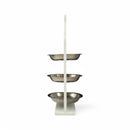 Crescent Design 3-Tier White Stand with Stainless Steel Plates (2408232)