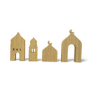 Set of 4 MEDIUM Wooden Table Centrepieces Mosque Silhouette Decor Set
