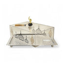Silver Serving Tray With Mosque Design & Acrylic Dome Cover (24862-3)