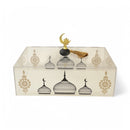 Silver Serving Tray With Mosque Design & Acrylic Dome Cover (24862-3)
