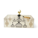Black Serving Tray Mosque With Mosque Silhouette Design Acrylic Lid (24862-1)
