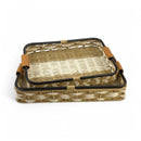 Handwoven Rectangle Serving Trays – Rustic Design (YT24043-W)