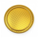 Set of 2  Golden Round Trays for Ramadan & Eid With Beaded Edge (2408207)