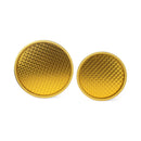 Set of 2  Golden Round Trays for Ramadan & Eid With Beaded Edge (2408207)