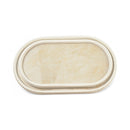 Set of 2 White Oval Serving Trays with Marble-Effect Design (2408196)