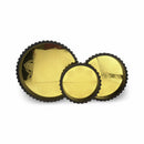 Set of 3 Gold Mandala Design Round Tray Set with Beaded Edges (GS2414)