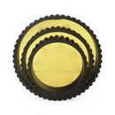 Set of 3 Gold Mandala Design Round Tray Set with Beaded Edges (GS2414)