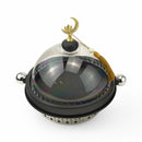 Black Round Serving Tray With Lid & Silver Base for Ramadan & Eid (24816-2)