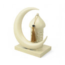 Cream Crescent Moon LED Lantern with Tassel Decoration (24778-1)
