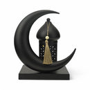 Black Crescent Moon LED Lantern with Tassel (24778-2)