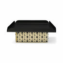 Black Square Decorative Serving Tray With Dome & Silver Base (24803-2)