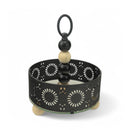 Decorative Single-Tier Black Metal Tray for Ramadan and Eid (7712-9)