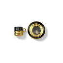 Set of 6 Black & Gold Ripple Design Cups & Saucers (XJ1016-B)