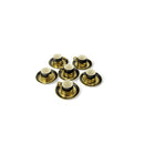 Set of 6 Black & Gold Ripple Design Cups & Saucers (XJ1016-B)