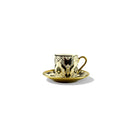 Set of 6 Geo Gold  Design Cups & Saucers Set (HS-19008-1)